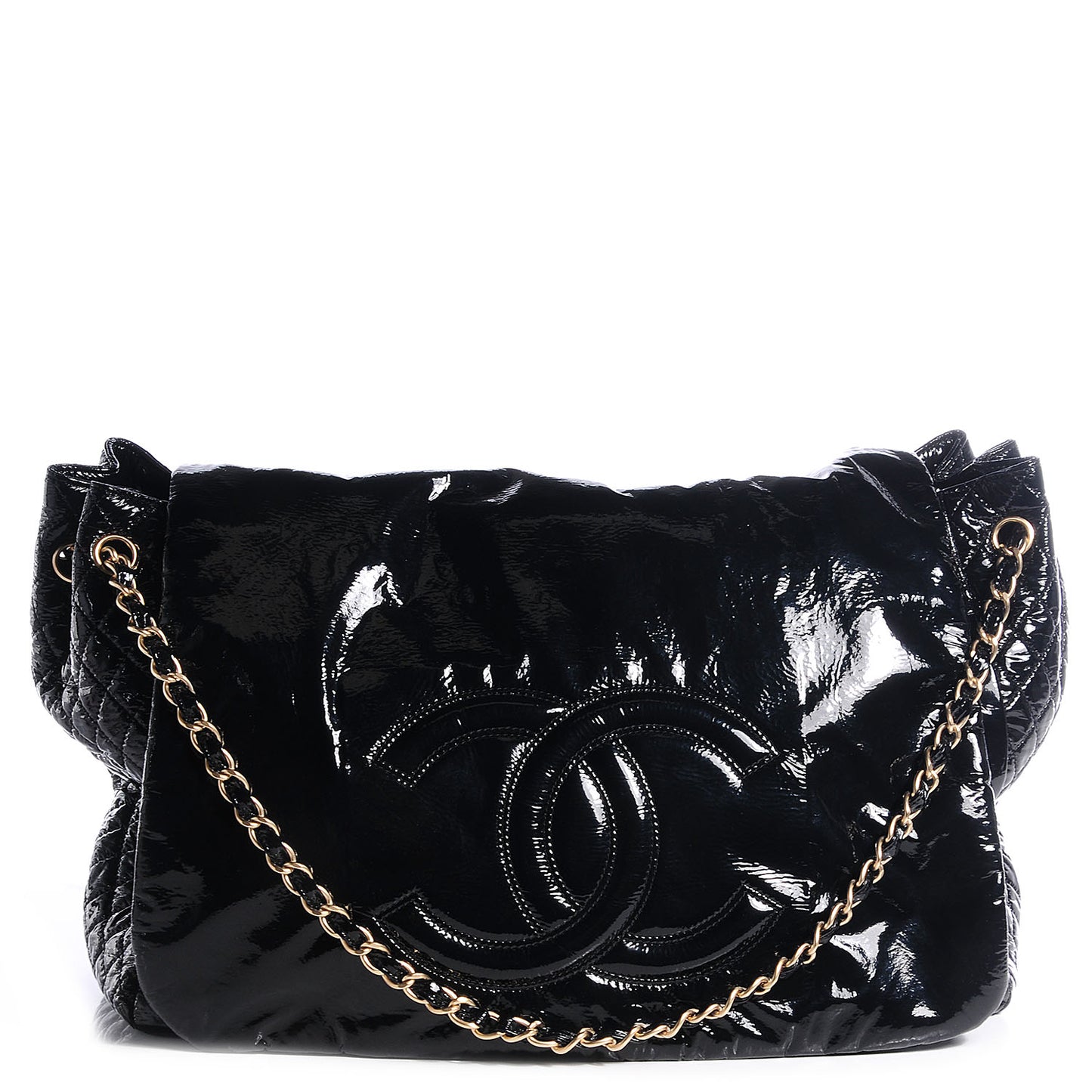 Vinyl Rock and Chain XL Flap Black