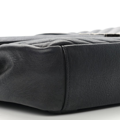 Saint Laurent Sheepskin Matelasse Chevron Monogram Large College Satchel Black 10 of 12