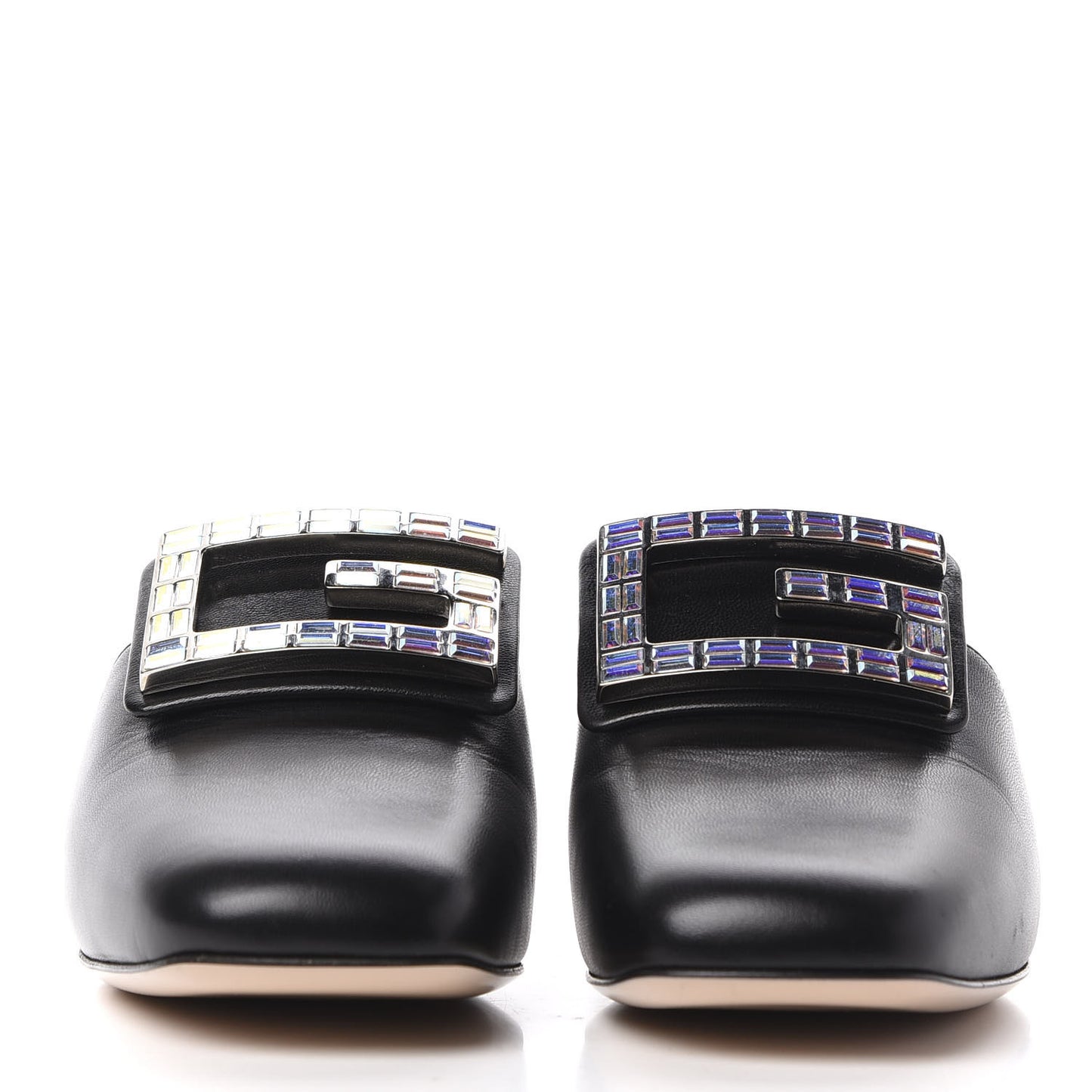 Malaga Kid Crystal Square G Madelyn Mules 36.5 Black