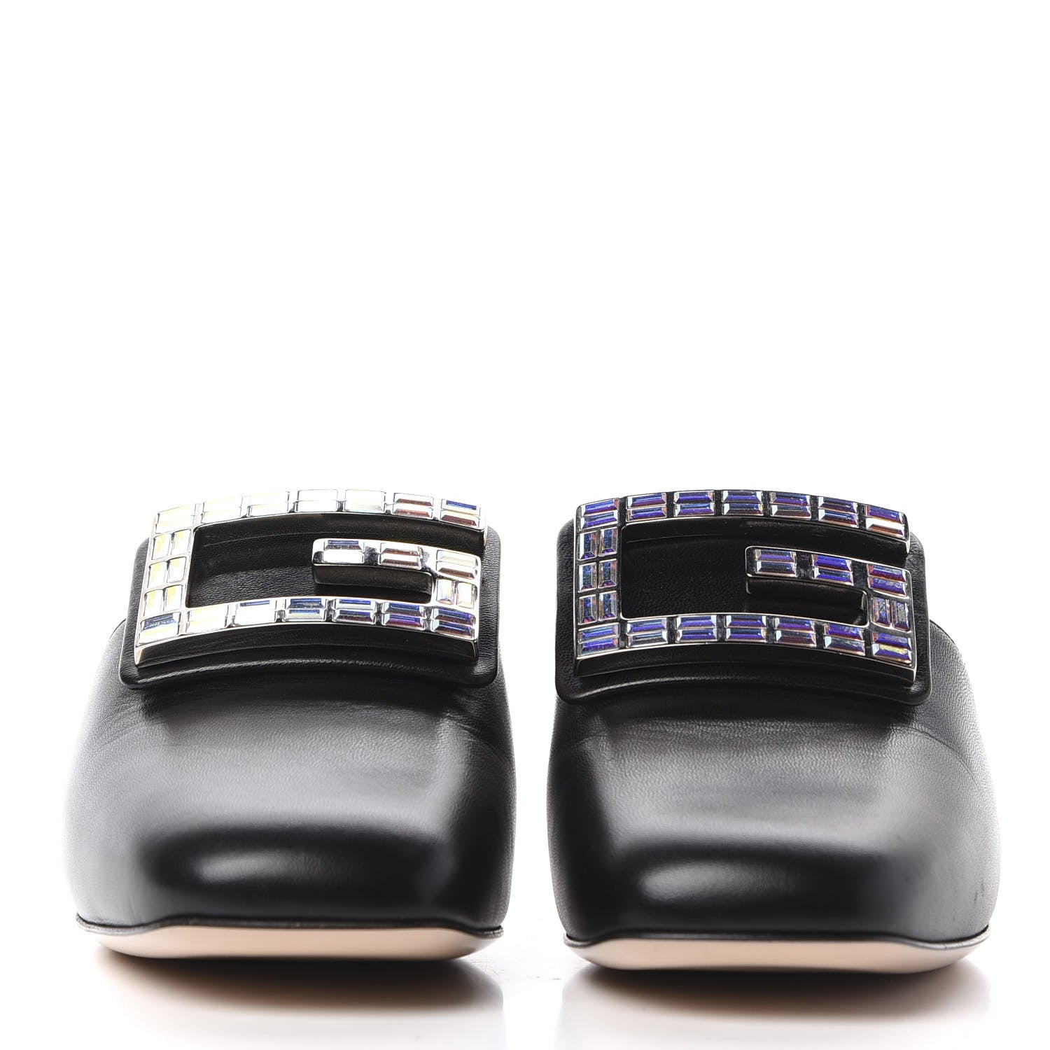 Gucci Malaga Kid Crystal Square G Madelyn Mules 36.5 Black 2 of 11
