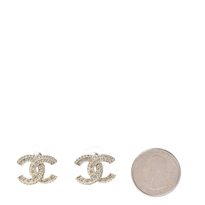 Chanel Crystal CC Earrings Gold 2 of 5