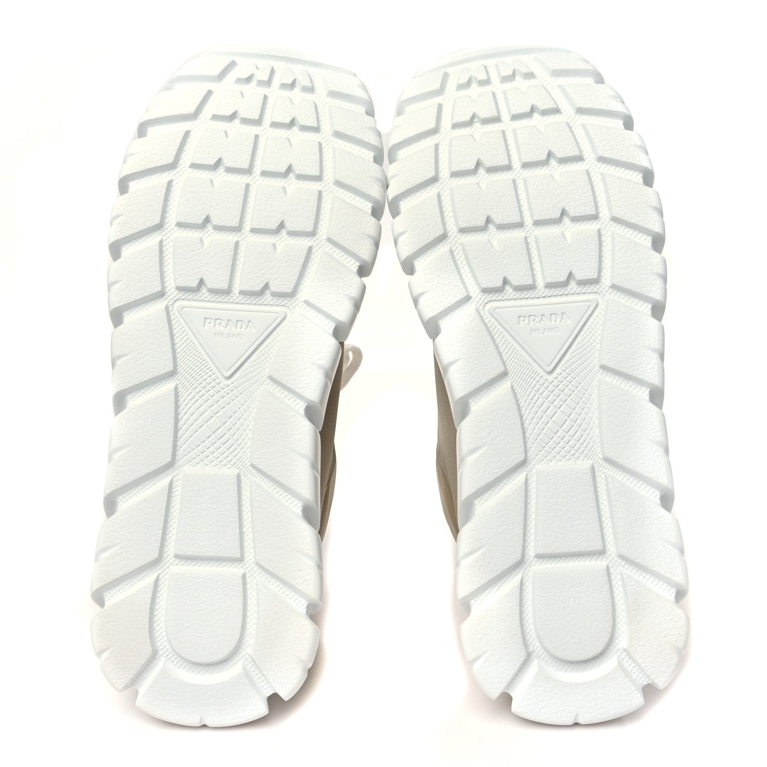 Prada Re-Nylon Gabardine Rubber Triangle Logo Quilted Mens Rush Piuma 50mm Mid Sneakers 39.5 Deserto 6 of 10