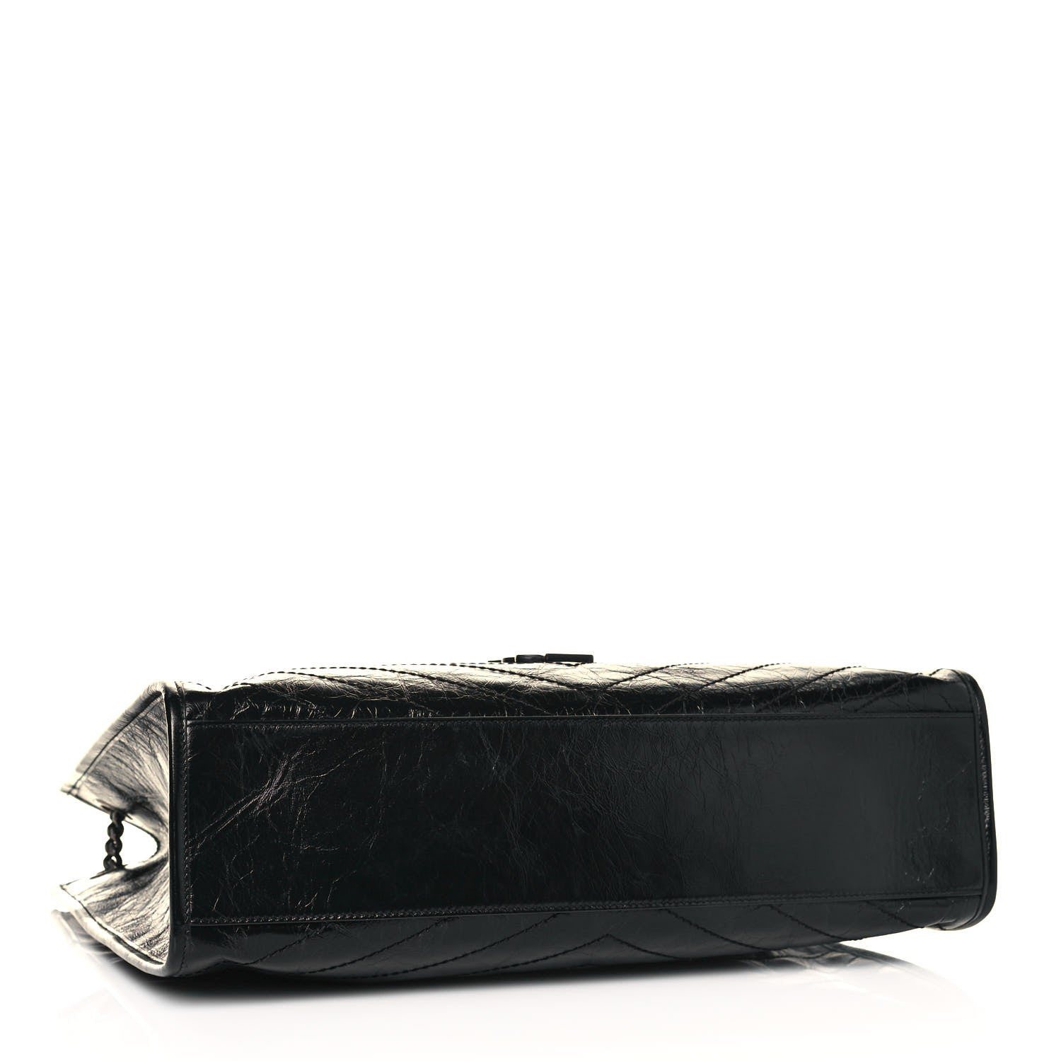 Saint Laurent Crinkled Calfskin Matelasse Monogram Niki Shoulder Bag Black 4 of 12