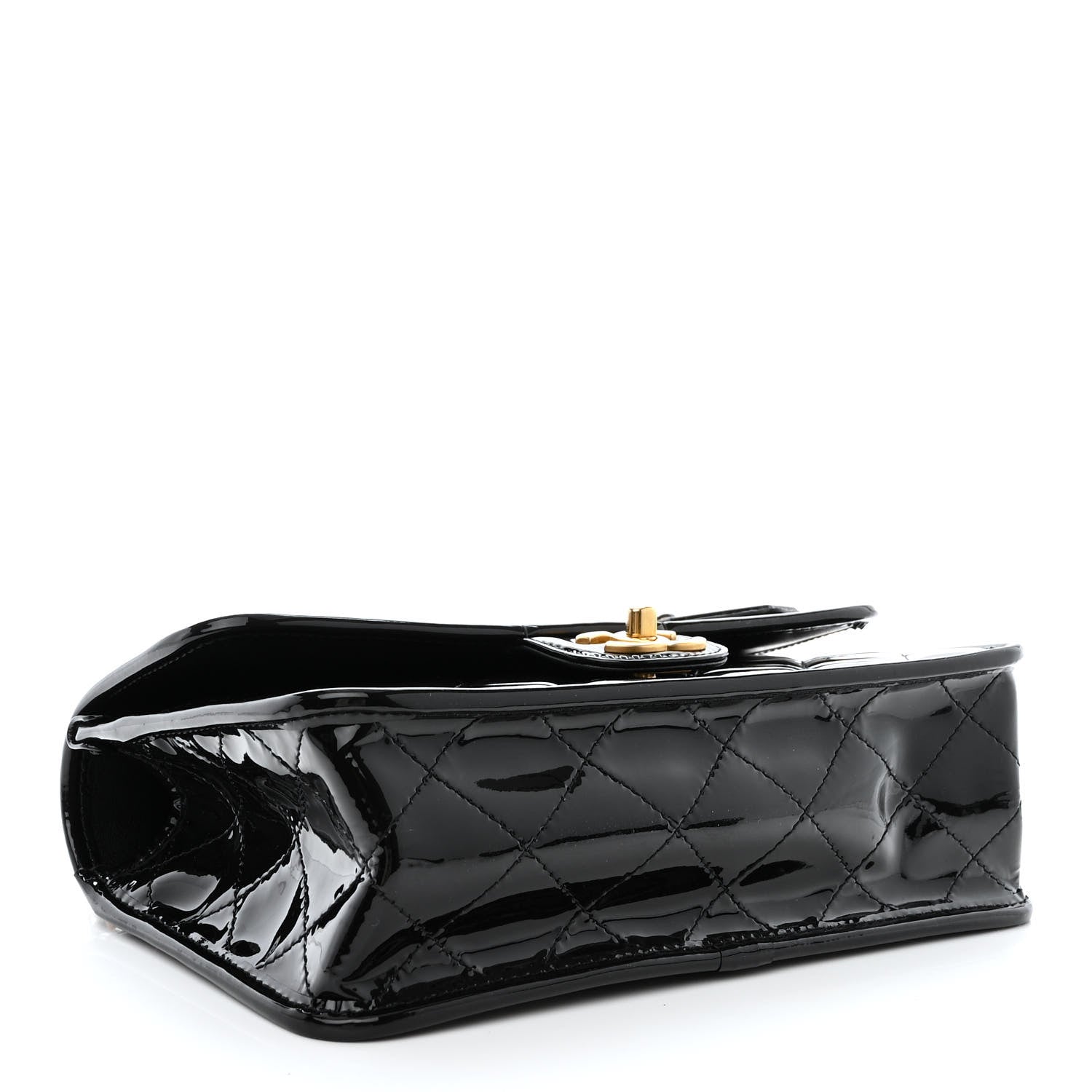 Chanel Patent Quilted Small School Memory Top Handle Flap Black 4 of 12