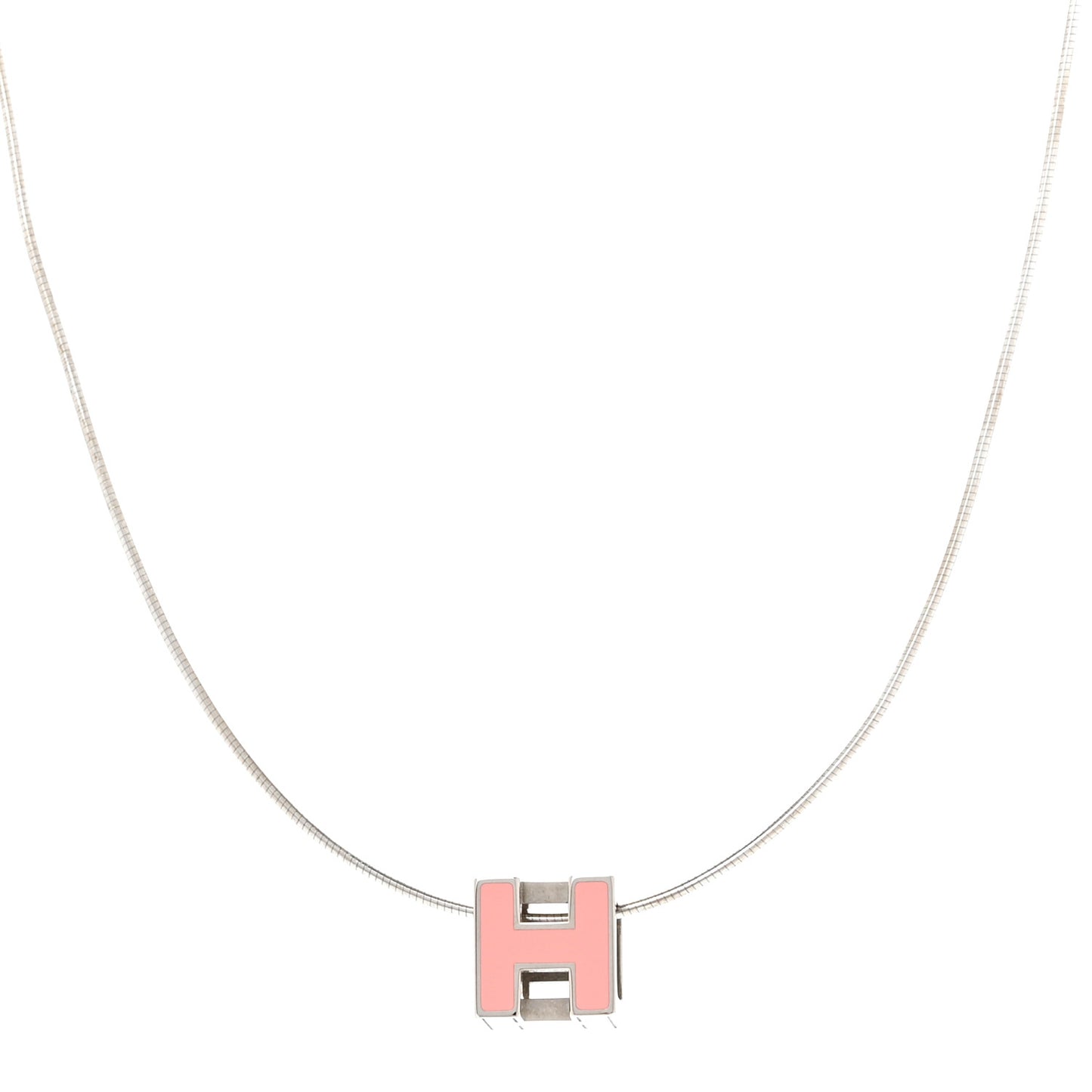 Lacquered Cage d'H Pendant Necklace Rose