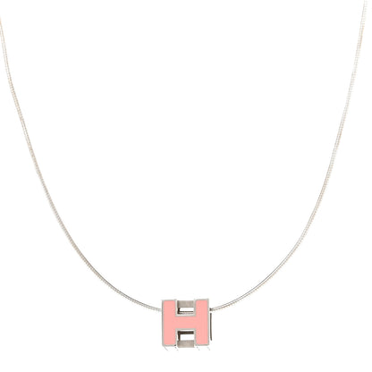 Hermes Lacquered Cage d'H Pendant Necklace Rose 1 of 7