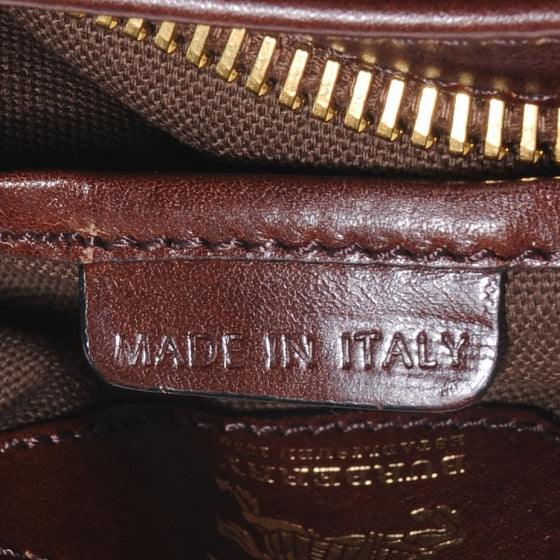 House Check Bridle Calfskin Belted Satchel Brown