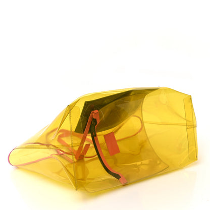 Versace Vinyl Calfskin 90s Logo Tote Yellow 5 of 9