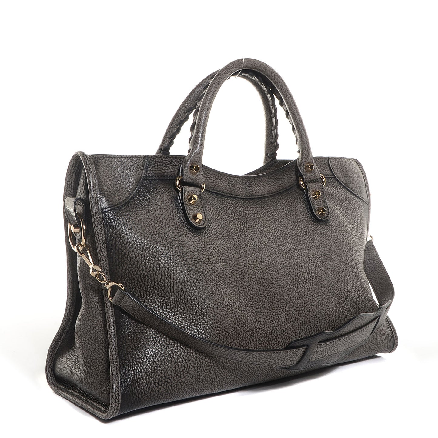Grained Calfskin Classic Gold Hardware City Ombre Grey Gradient