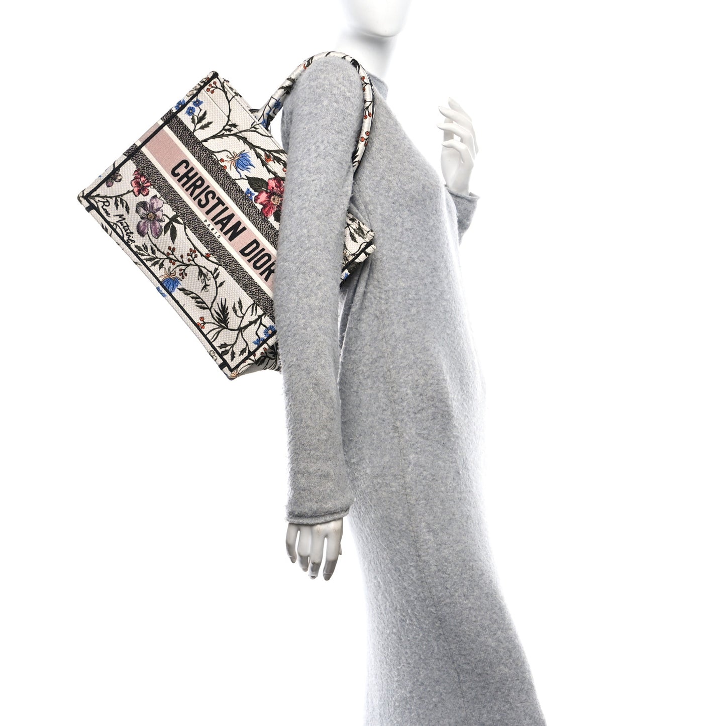 Canvas Embroidered Medium Rosa Mutabilis Book Tote Multicolor