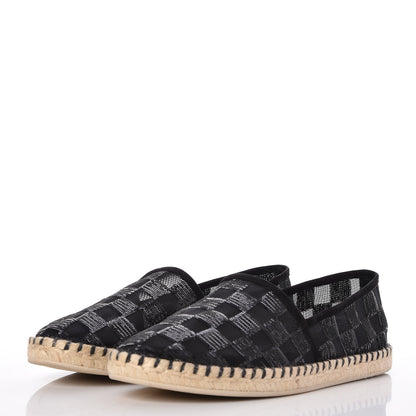 Louis Vuitton Mesh Sequin Sea Breeze Espadrille Flats 37.5 Black 3 of 8