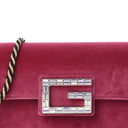 Gucci Velvet Crystal Square G Shoulder Bag Light Raspberry Rose 10 of 10
