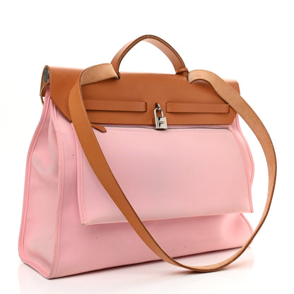 Hermes Vache Hunter Toile Herbag Zip 31 PM Rose Sakura 4 of 16
