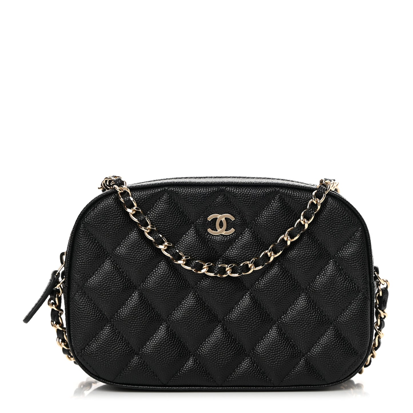 Caviar Quilted Vanity With Chain Black