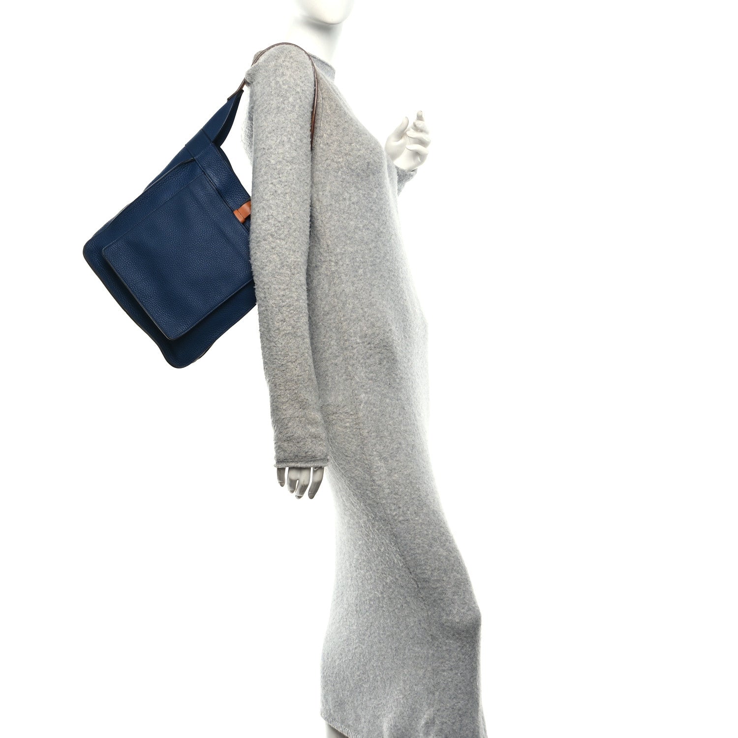 Hermes Taurillon Clemence Marwari PM Bleu Brighton 2 of 11