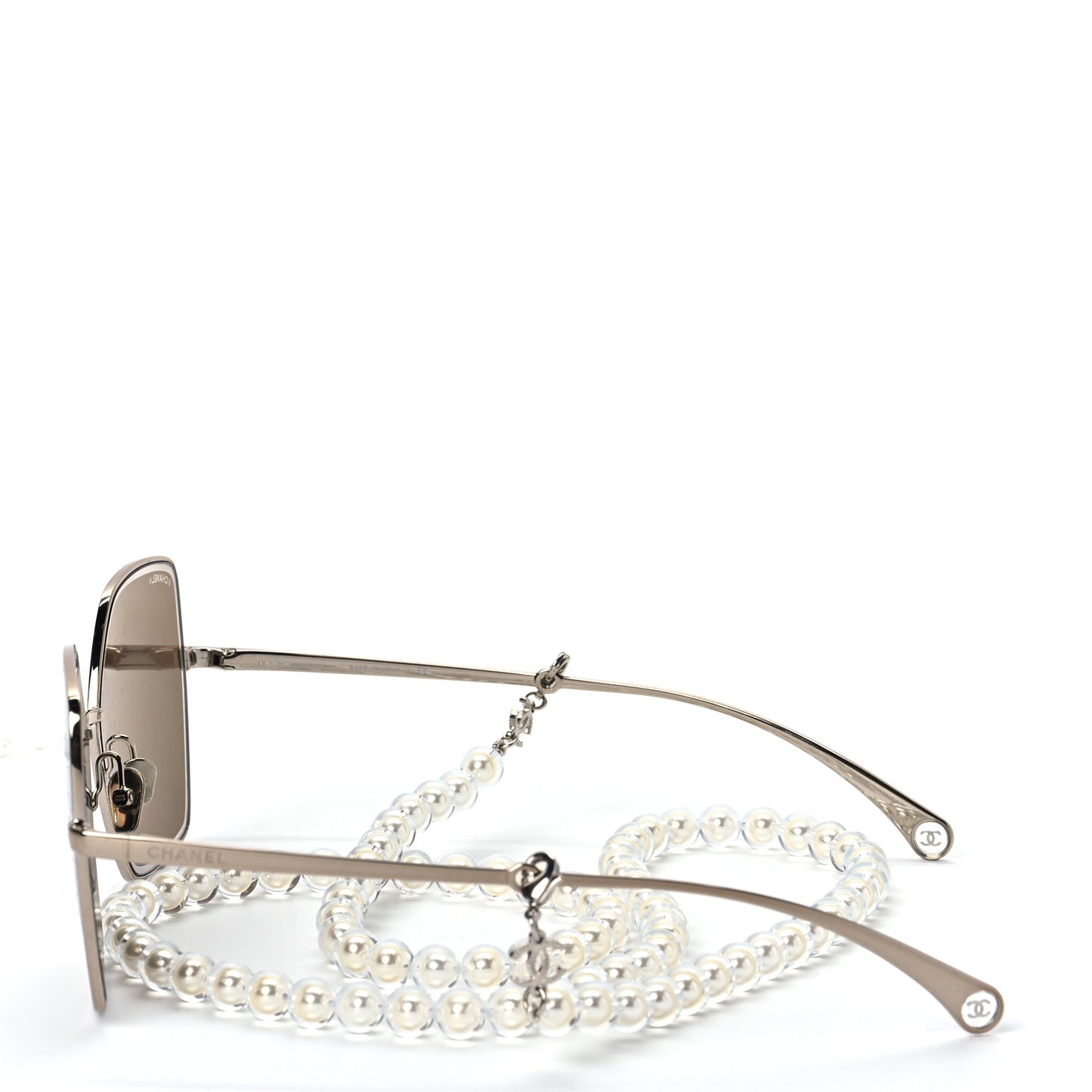 Butterfly Removable Pearl Chain Sunglasses 4262 Brown