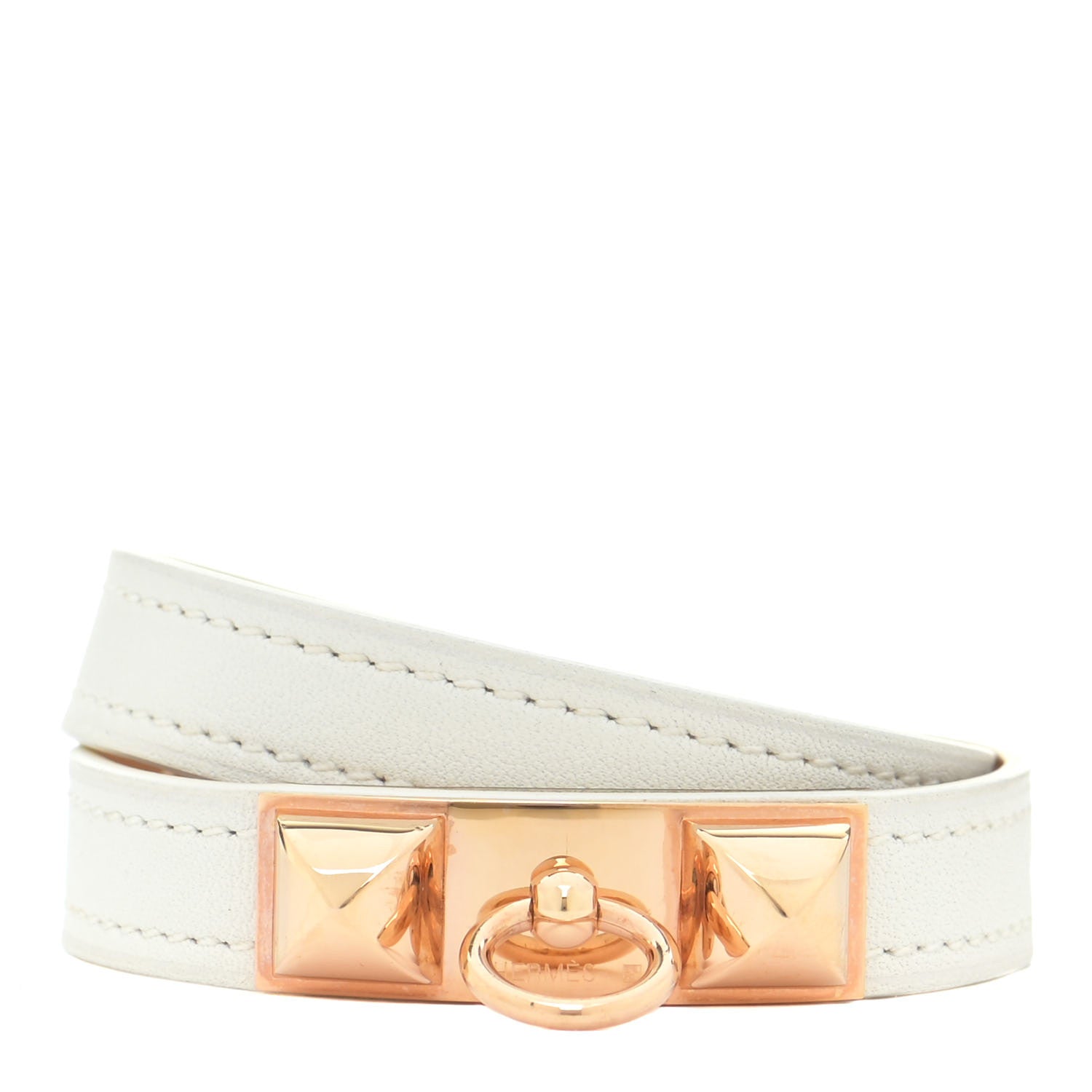 Hermes Swift Rivale Double Tour Bracelet T2 White 1 of 8