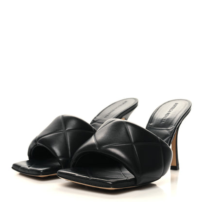 Bottega Veneta Nappa Quilted Rubber Lido Mule Sandals 39.5 Black 3 of 7