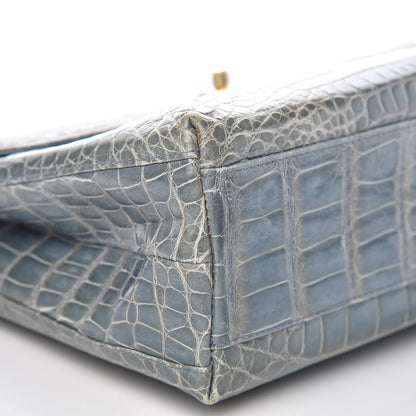 Chanel Alligator Jumbo Kelly Flap Blue 9 of 19