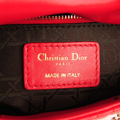 Christian Dior Lambskin Cannage Mini Lady Dior Red 7 of 7