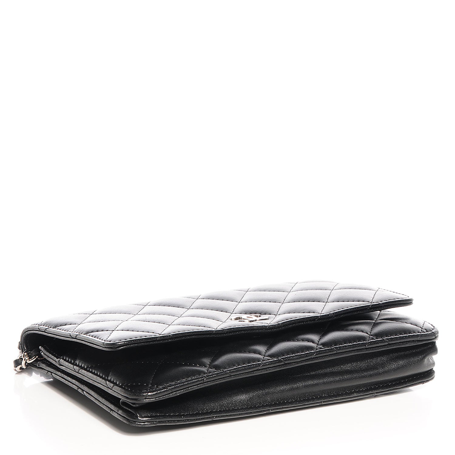 Chanel Lambskin Quilted Wallet On Chain WOC Black 4 of 9