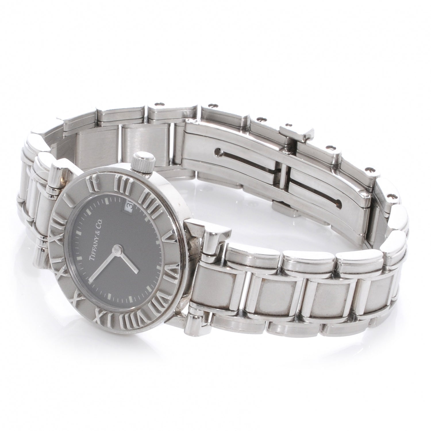 Tiffany Stainless Steel 25mm Atlas Quartz Watch Black 2 of 5