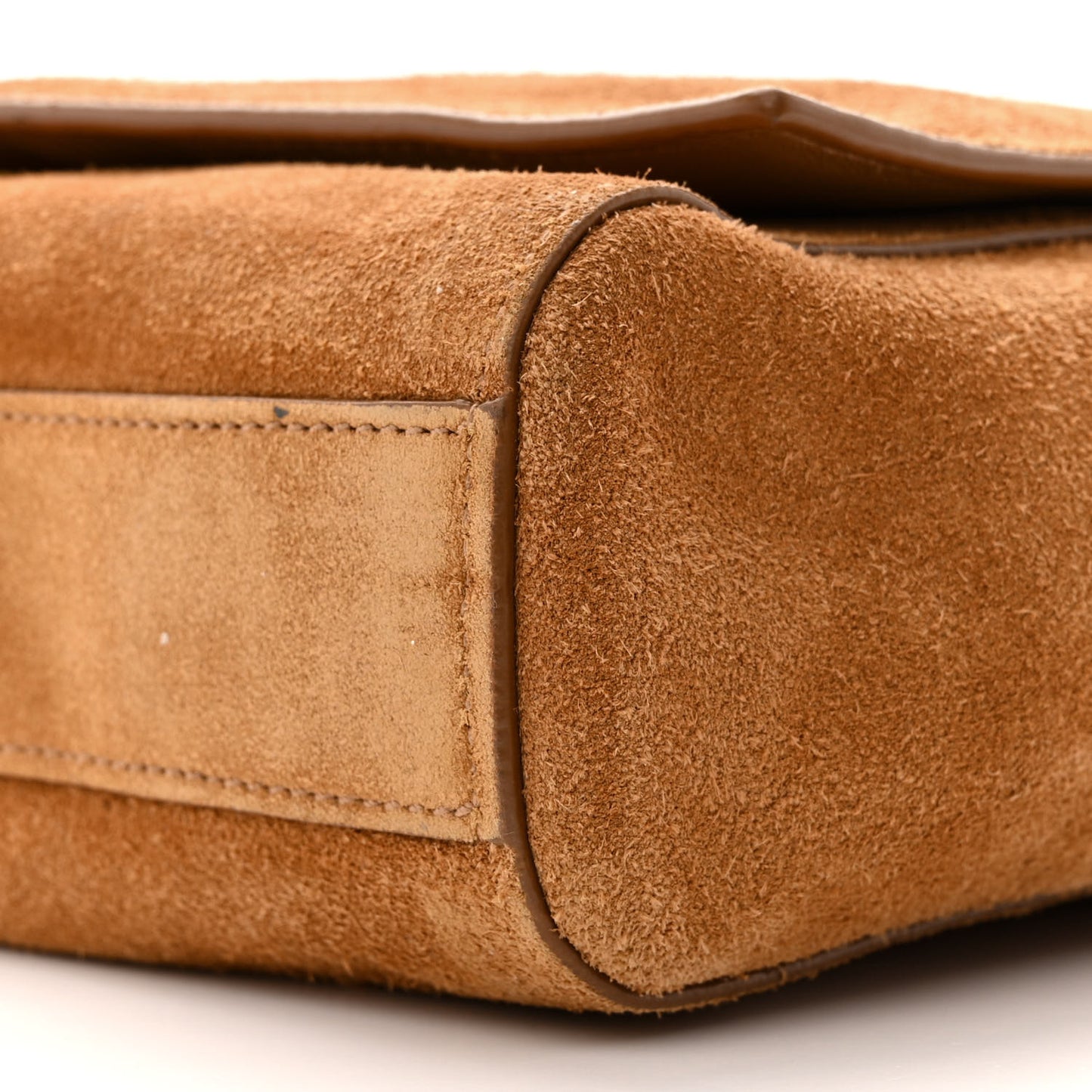 Smooth Calfskin Suede Medium Reversible Monogram Kate Satchel Light Ochre