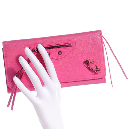 Balenciaga Calfskin Papier Platre Money Wallet Framboise 12 of 20