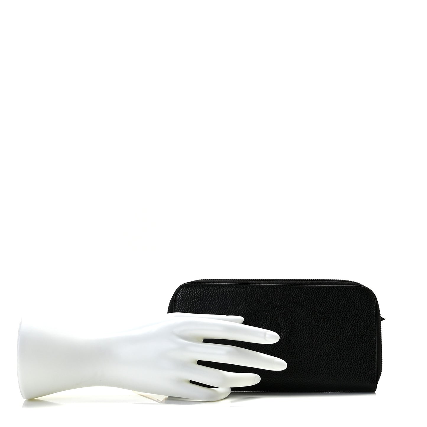 Caviar Large Timeless CC Zip Around Wallet Black