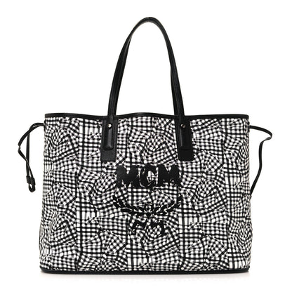 MCM Visetos Medium Liz Reversible Shopper Tote Black 12 of 19