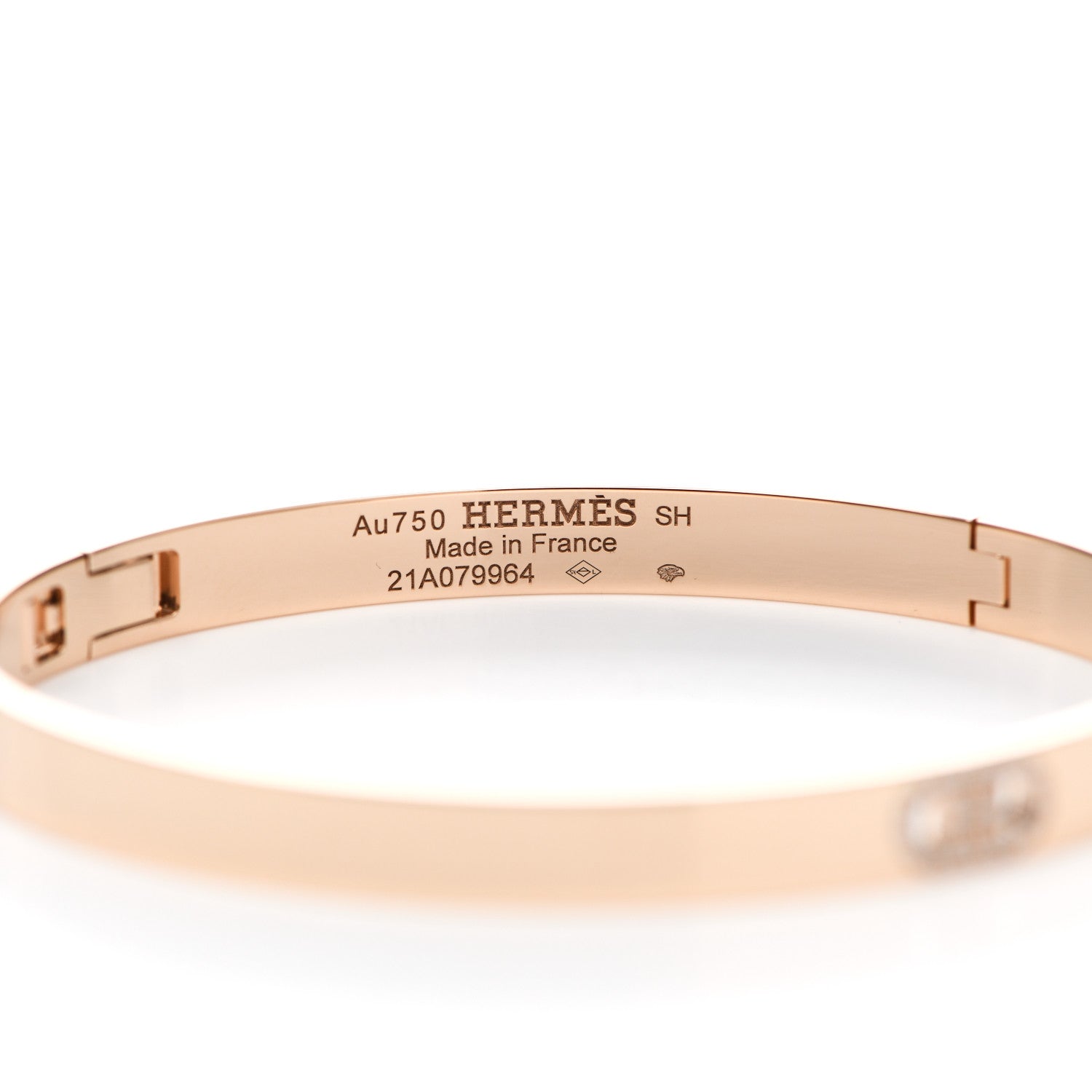 Hermes 18K Rose Gold Diamond PM H D'Ancre Bracelet SH 4 of 5