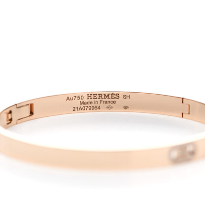Hermes 18K Rose Gold Diamond PM H D'Ancre Bracelet SH 4 of 5