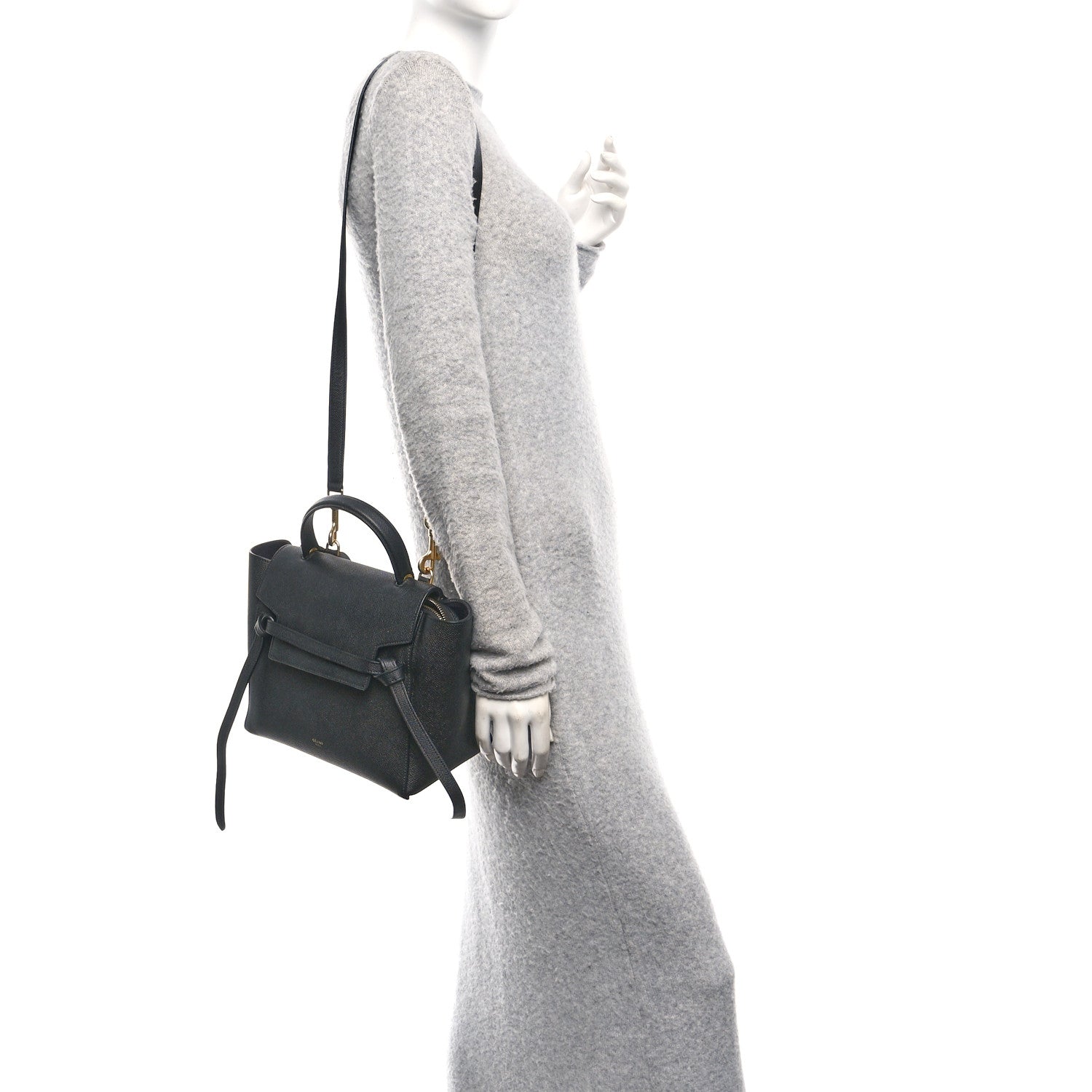 Celine Grained Calfskin Micro Belt Bag Black 2 of 10