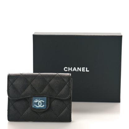 Chanel Caviar Quilted Flap Card Holder Wallet Black 10 of 10