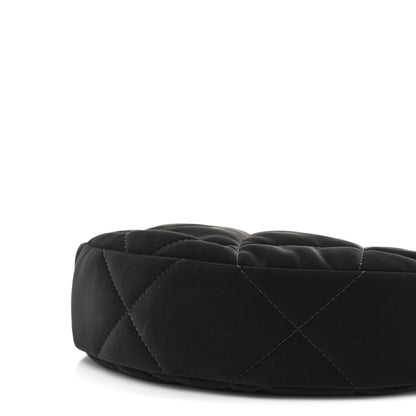 Chanel Velvet Effect Nylon Shiny Crumpled Calfskin Coco Neige Quilted Clutch With Chain Black 10 of 11