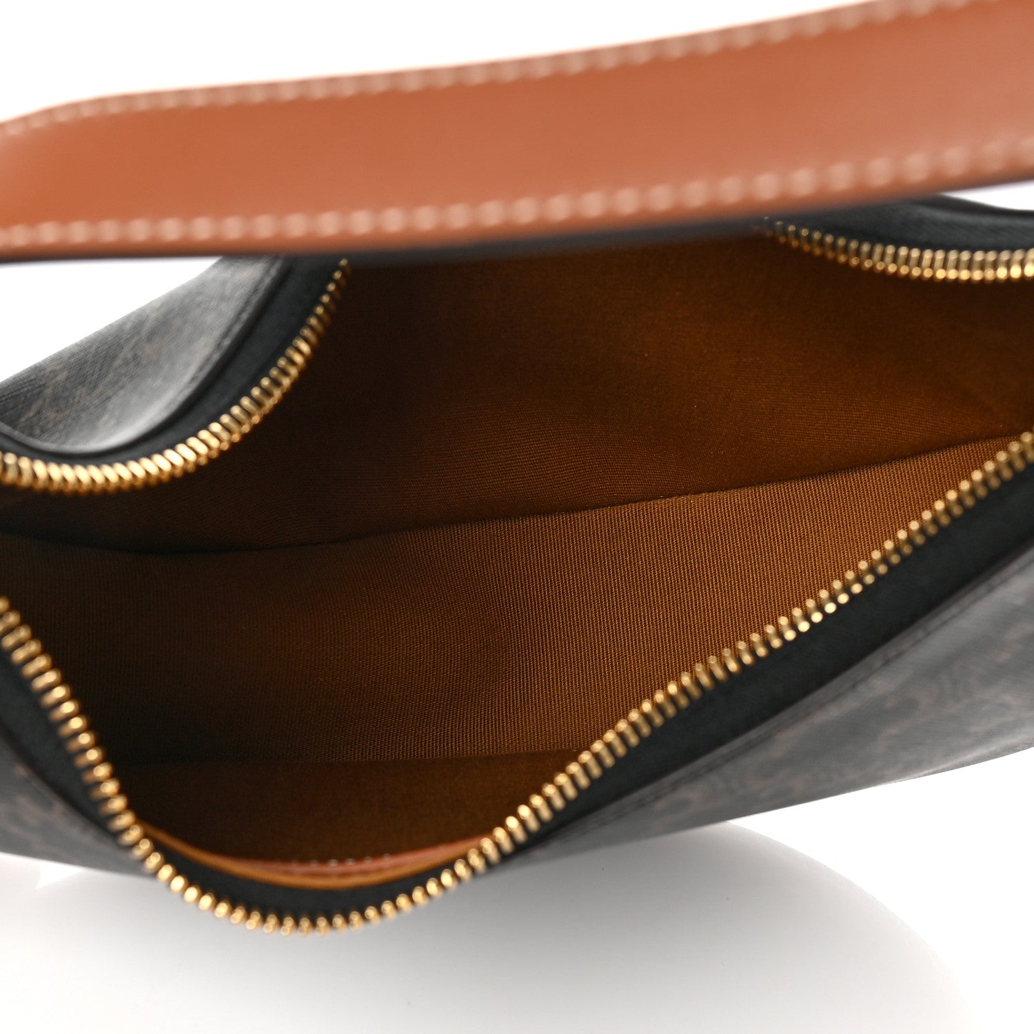 Celine Triomphe Canvas Calfskin Ava Shoulder Bag Tan 5 of 6