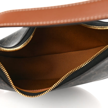 Celine Triomphe Canvas Calfskin Ava Shoulder Bag Tan 5 of 6