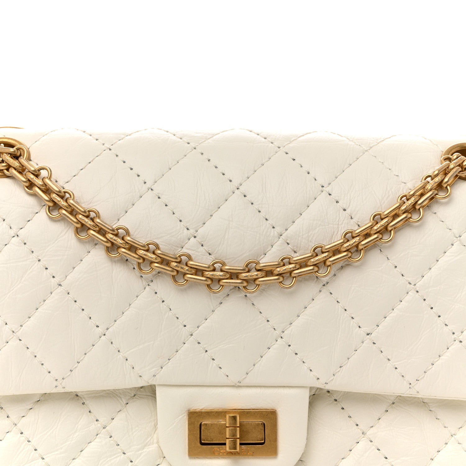 Chanel Aged Calfskin Quilted 2.55 Reissue 225 Flap White 8 of 11