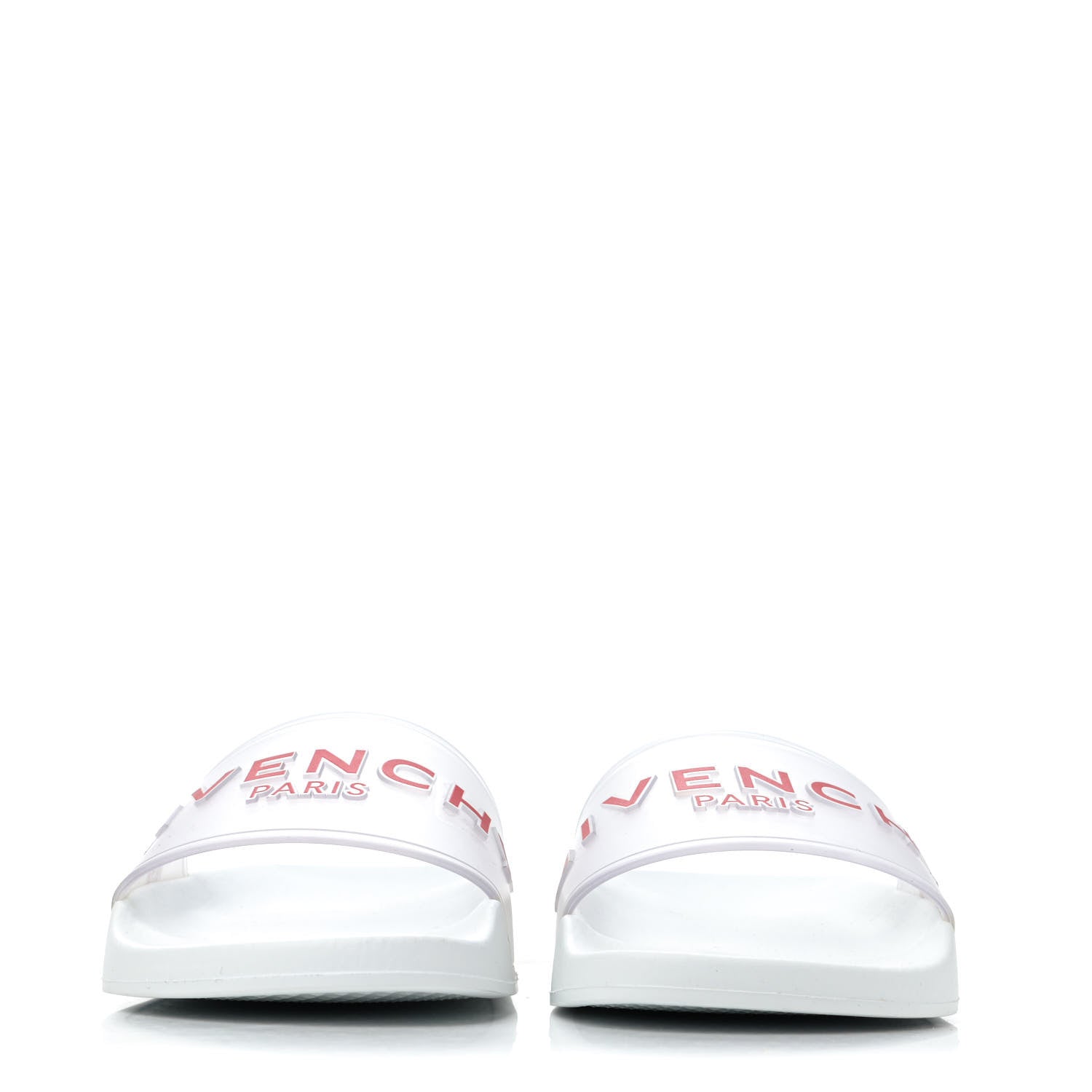 Givenchy Rubber Logo Womens Pool Slide Sandals 38 White Red 2 of 4