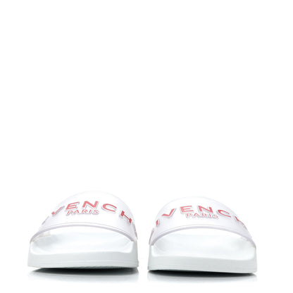 Givenchy Rubber Logo Womens Pool Slide Sandals 38 White Red 2 of 4