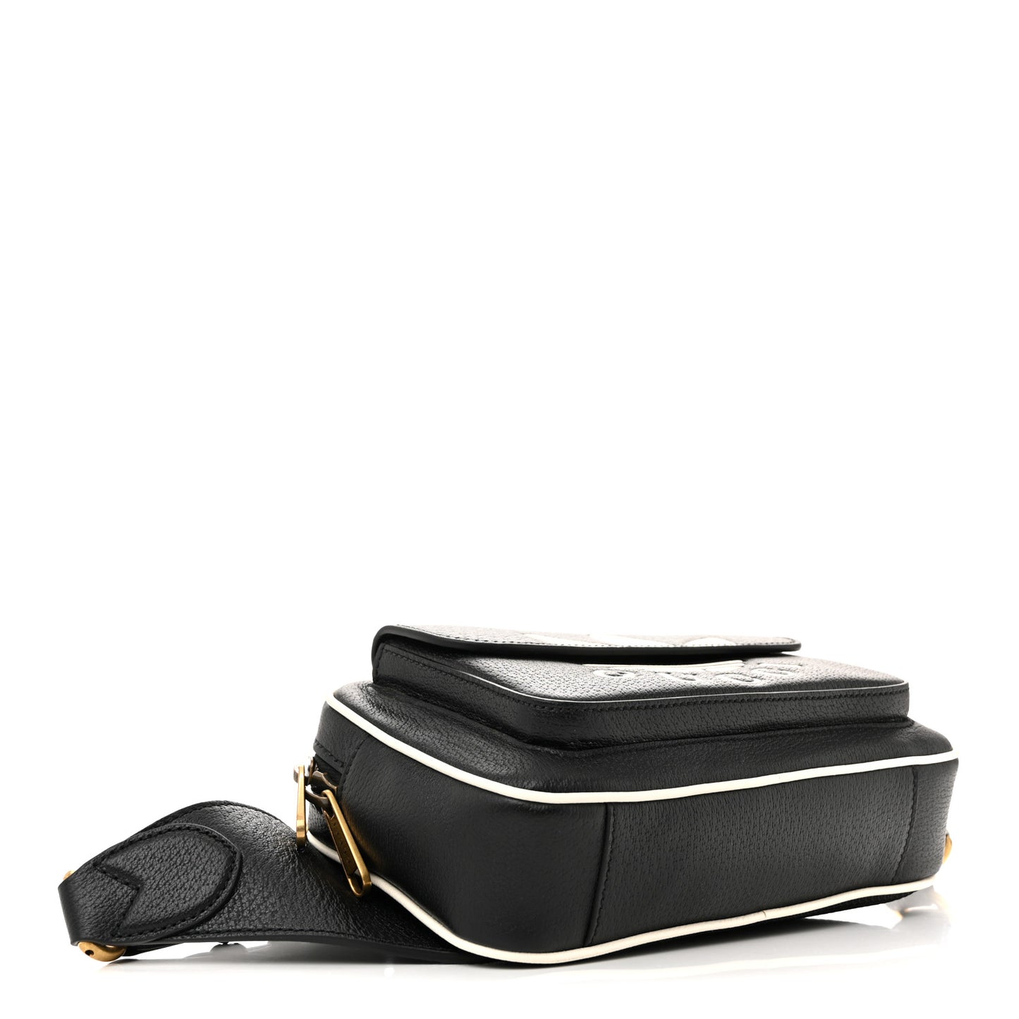 X ADIDAS Textured Dollar Calfskin Belt Bag Black