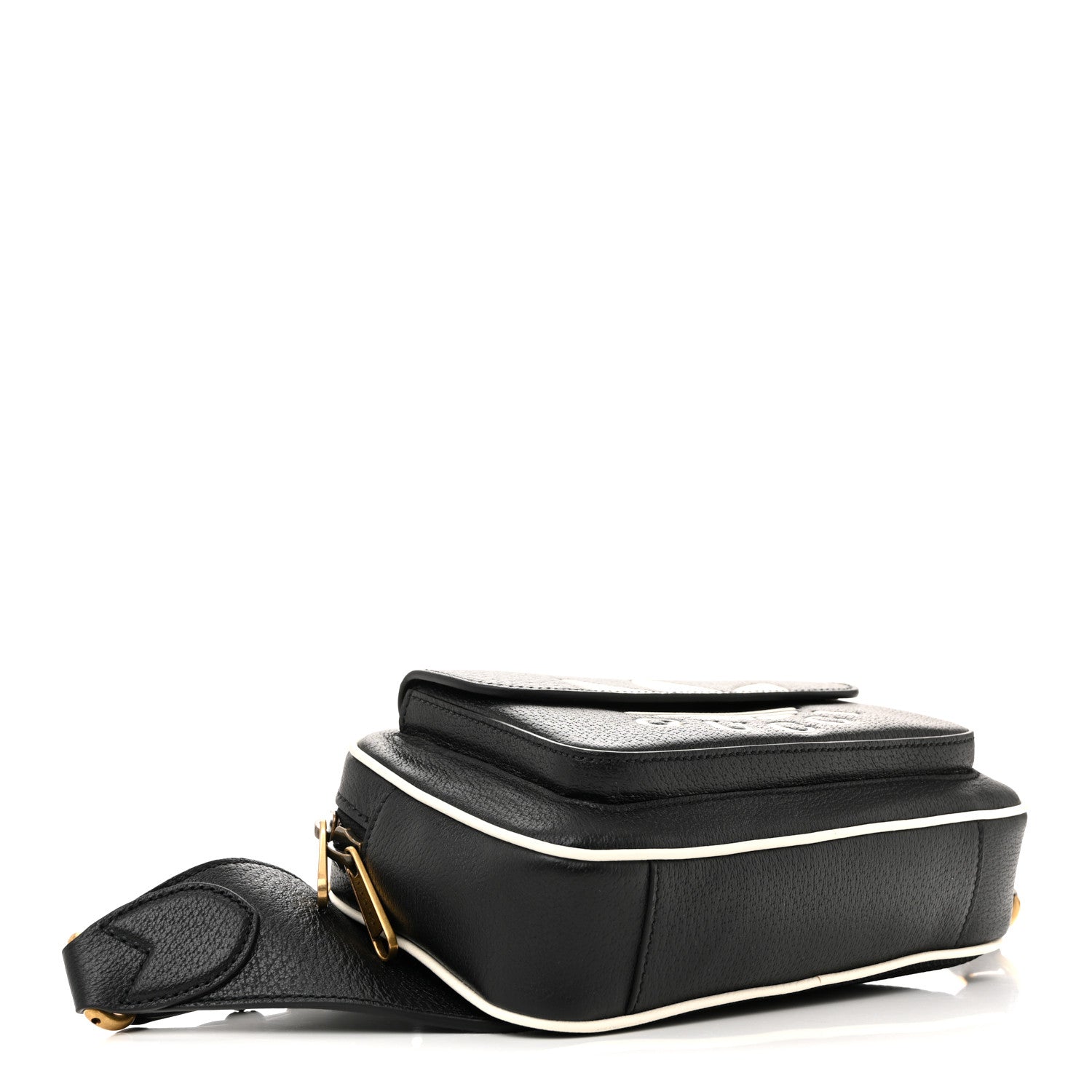 Gucci X ADIDAS Textured Dollar Calfskin Belt Bag Black 4 of 10