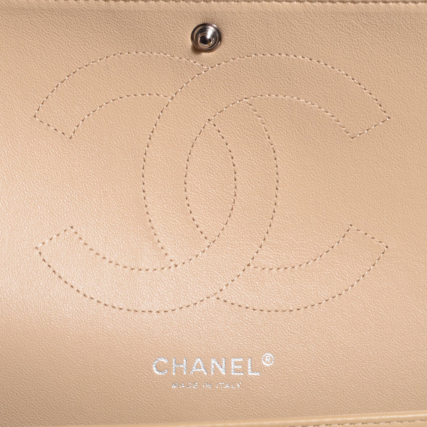 Patent Jumbo Double Flap Beige