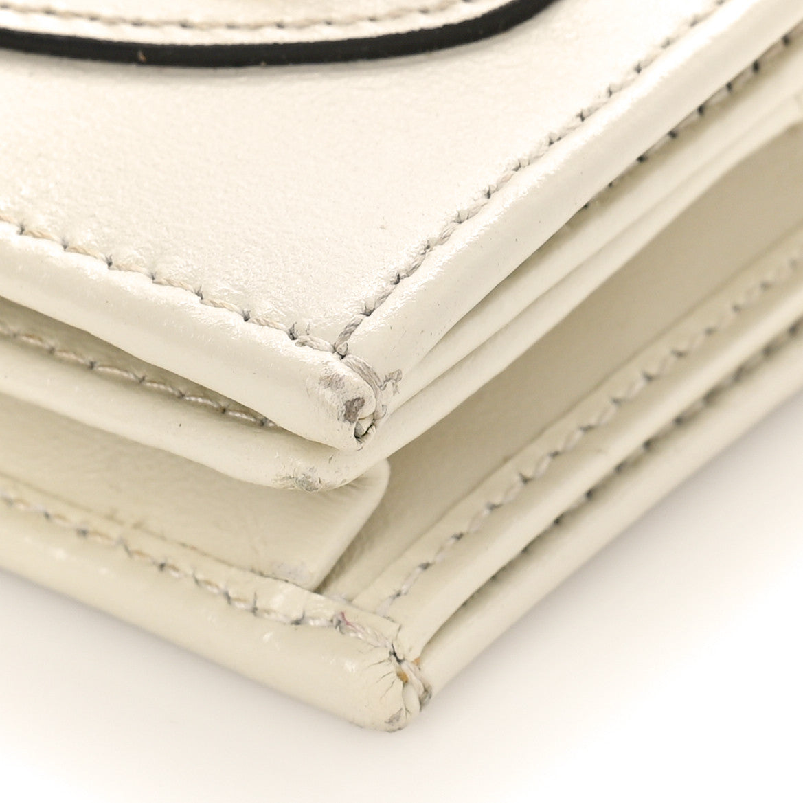 Boarded Plutone Calfskin Horsebit 1955 Card Case Wallet Mystic White