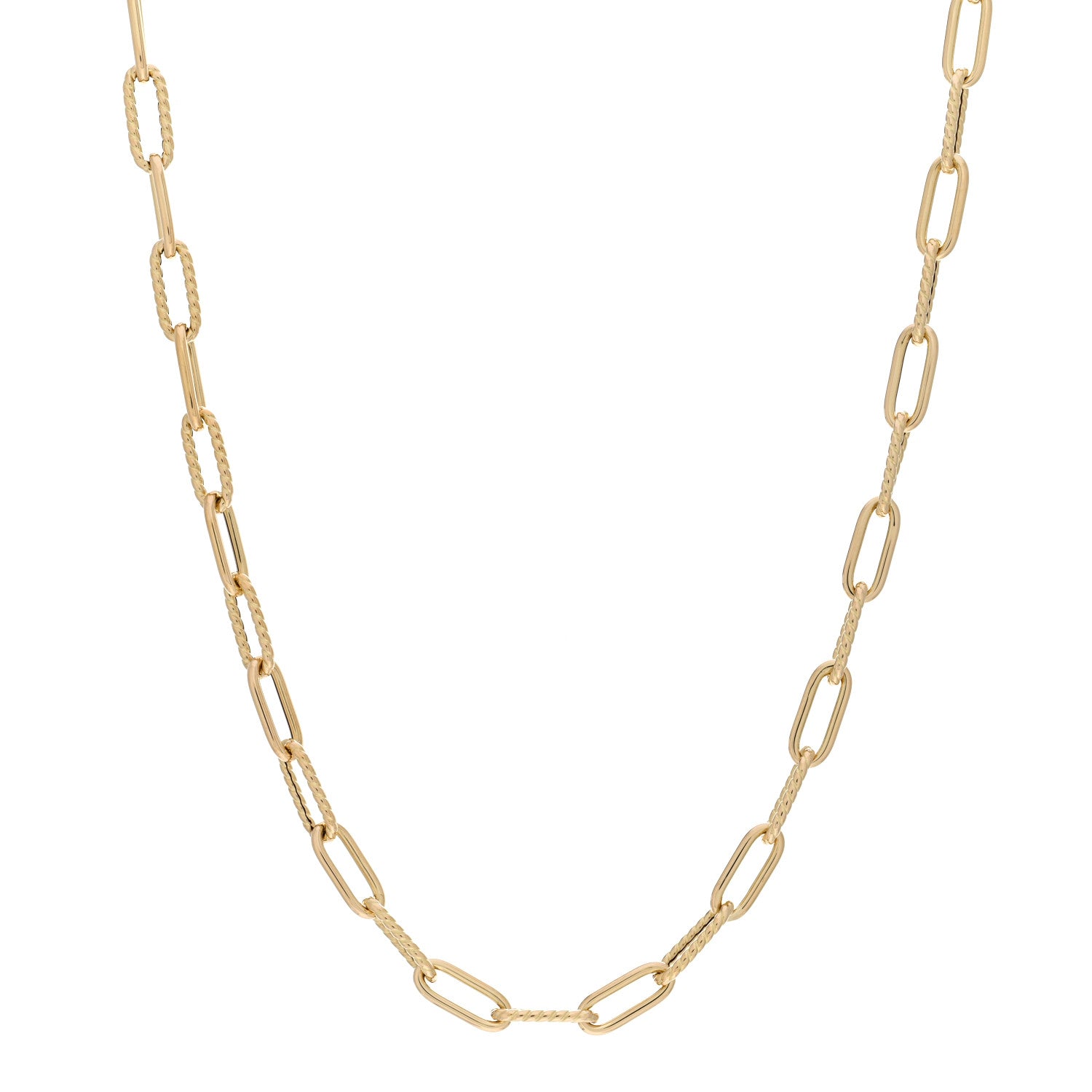 Roberto Coin 18K Yellow Gold Paper Clip Link Necklace 1 of 4