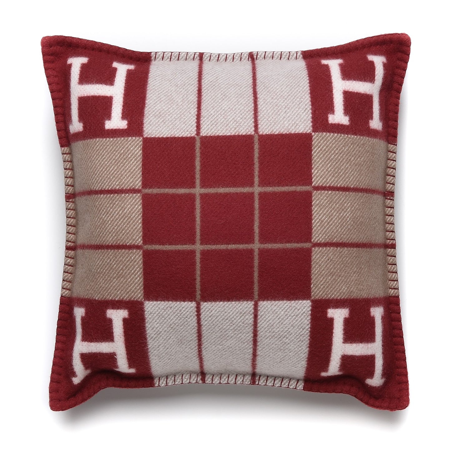 Wool Cashmere Avalon III Pillow PM Ecru Rouge