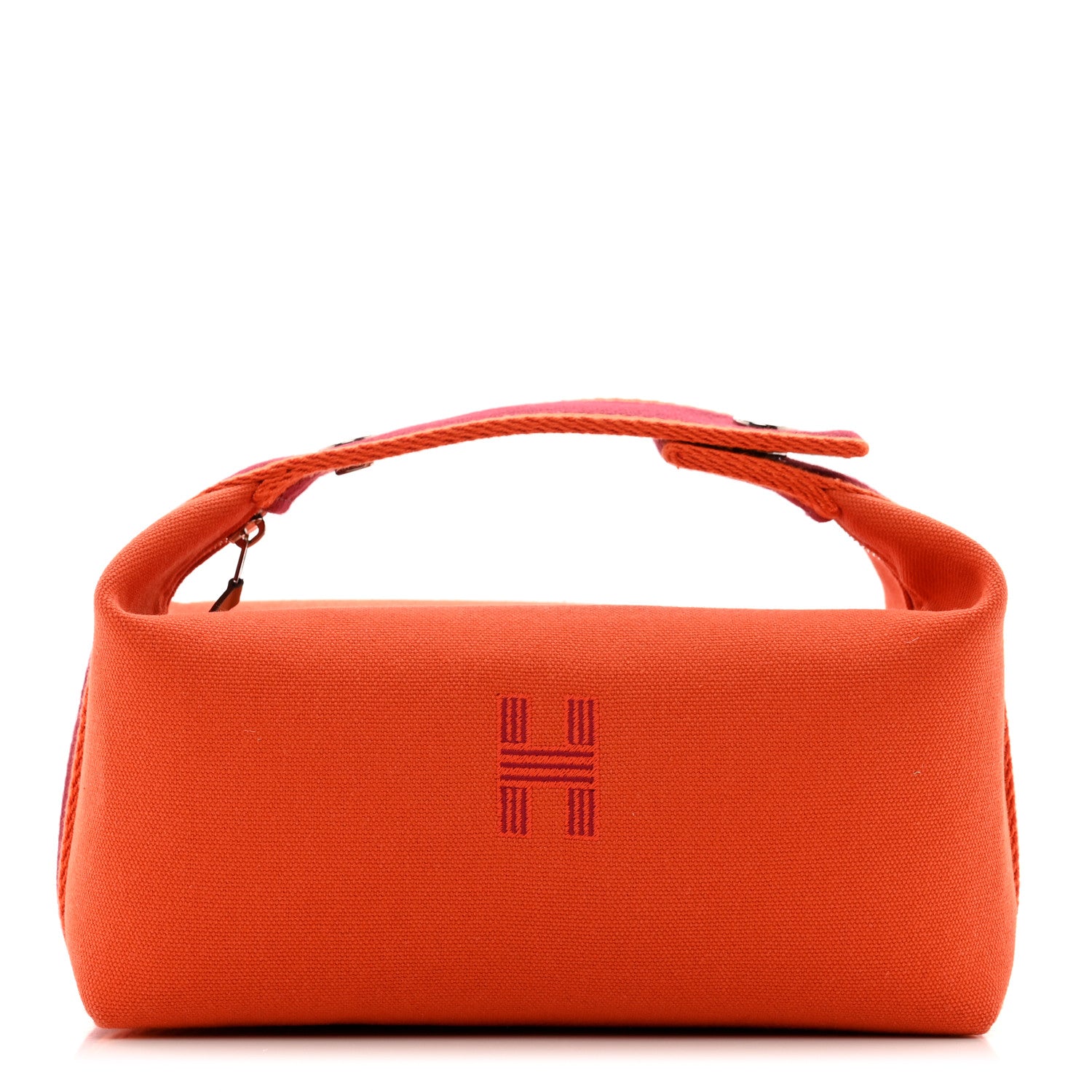 Hermes Canvas Small Bride-A-Brac Pouch Orange Burgundy 1 of 6