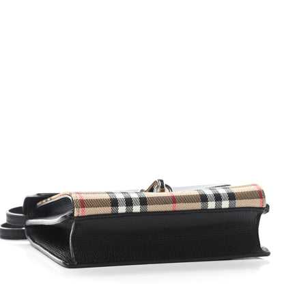 Burberry Grainy Calfskin Vintage Check Mini Macken Crossbody Bag Black 4 of 8