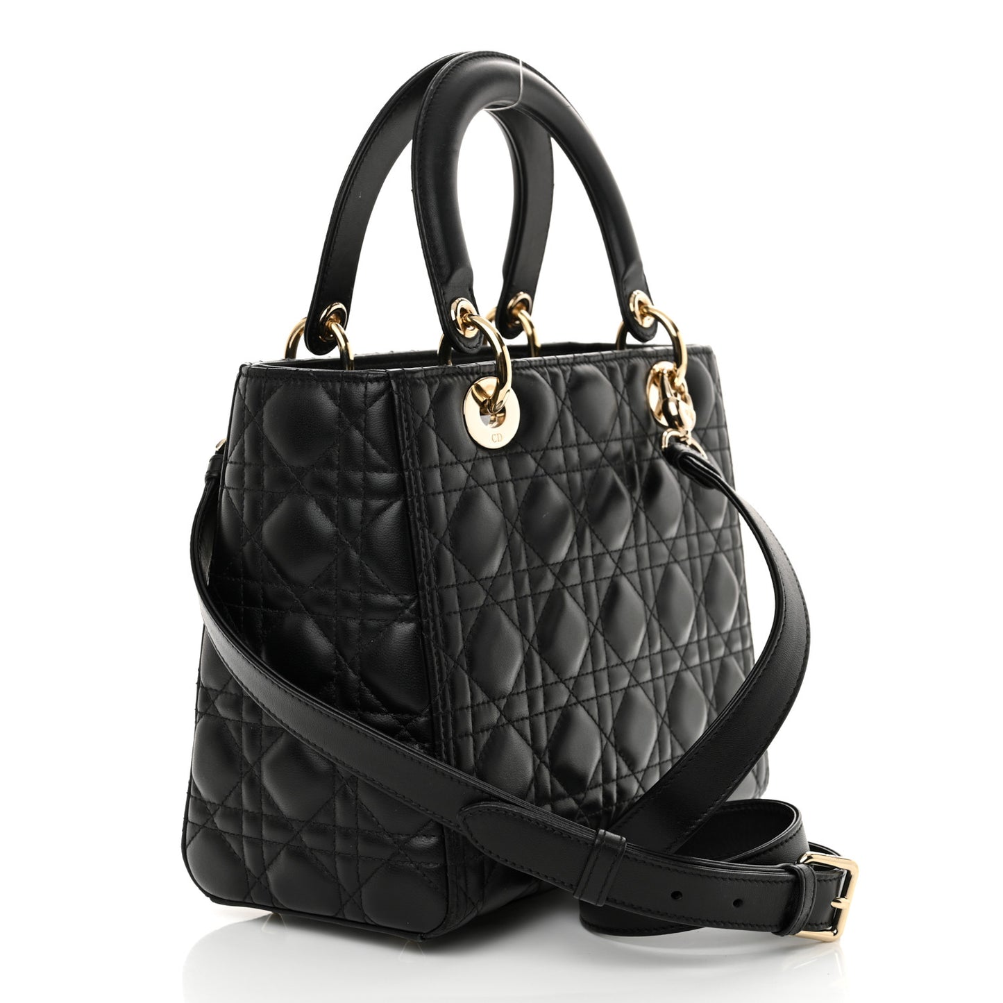 Lambskin Cannage Medium Lady Dior Black