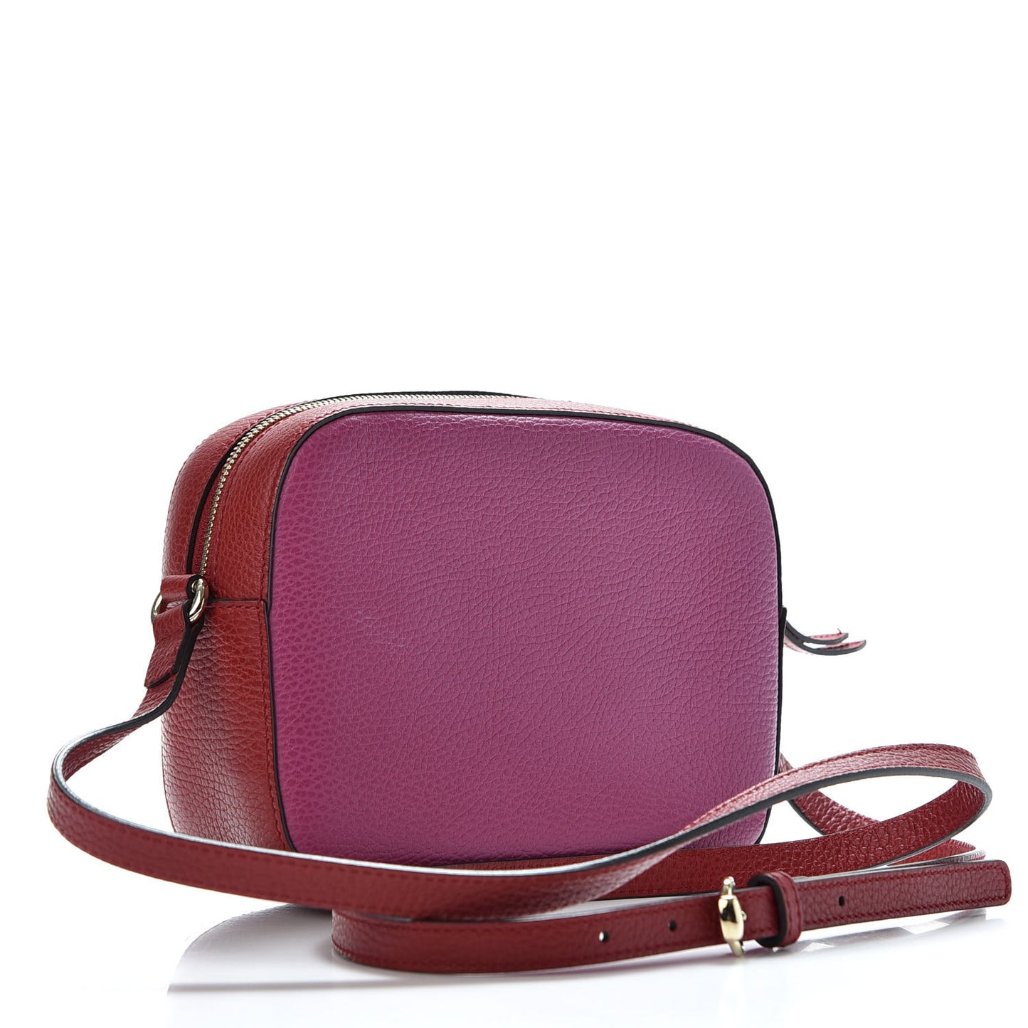 Dollar Calfskin Bi-Color Small Soho Disco Bag New Rosette Hibiscus Red